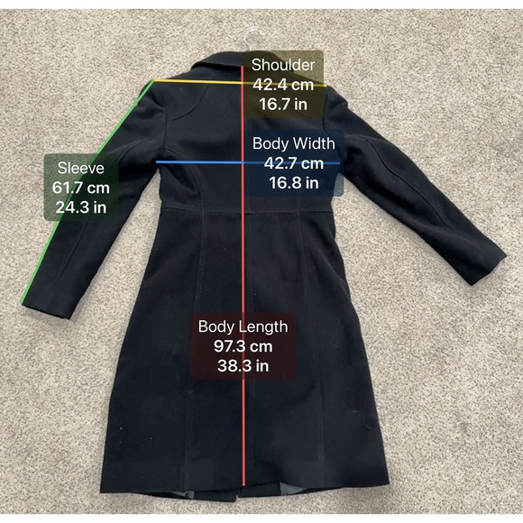 Kenneth Cole Reaction Women's Wool Black Overcoat Size 2 - Picture 5 of 7